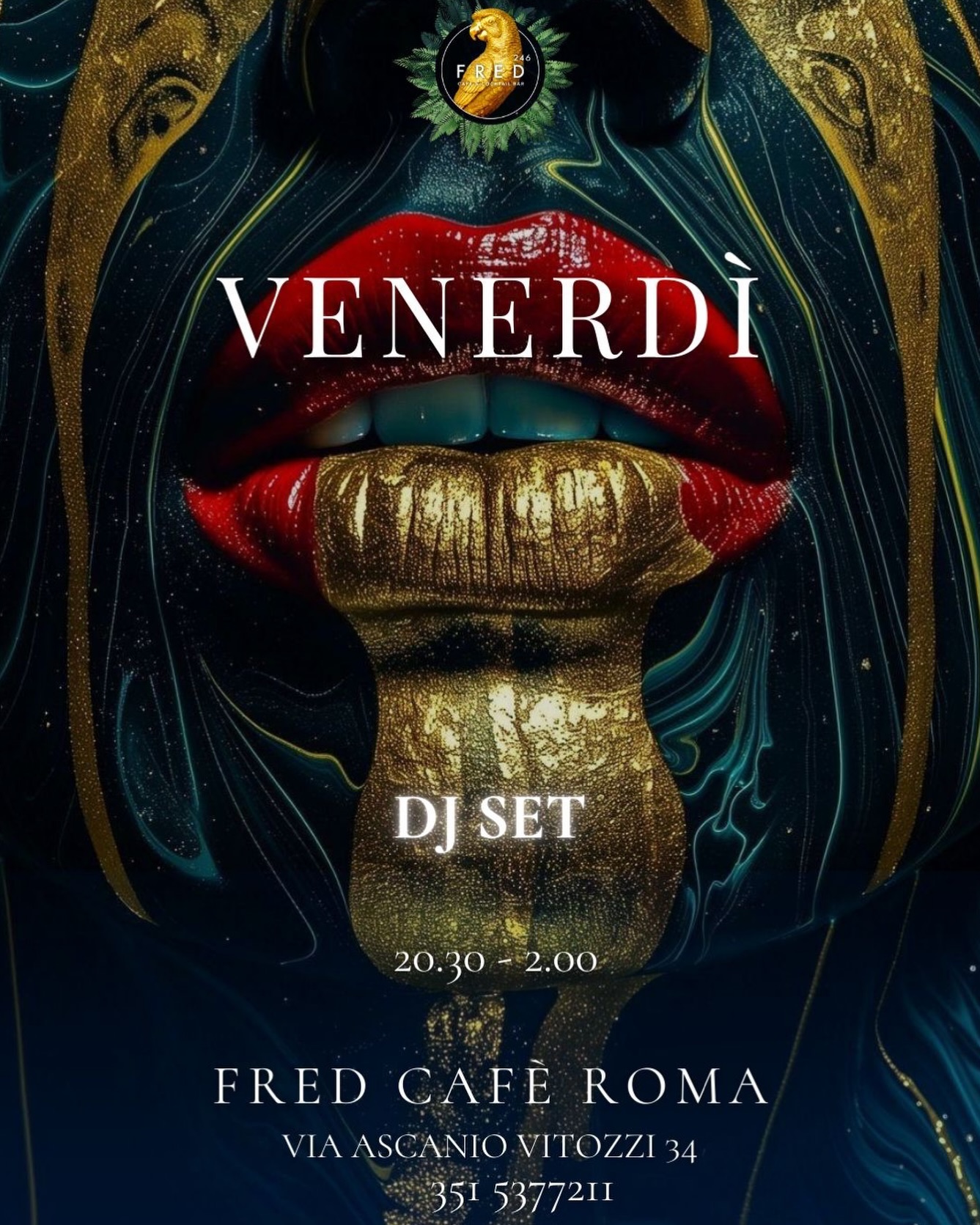 Il venerdì più chic di Roma vive da Fred Cafe.

Eleganza che seduce.
Follia che ...