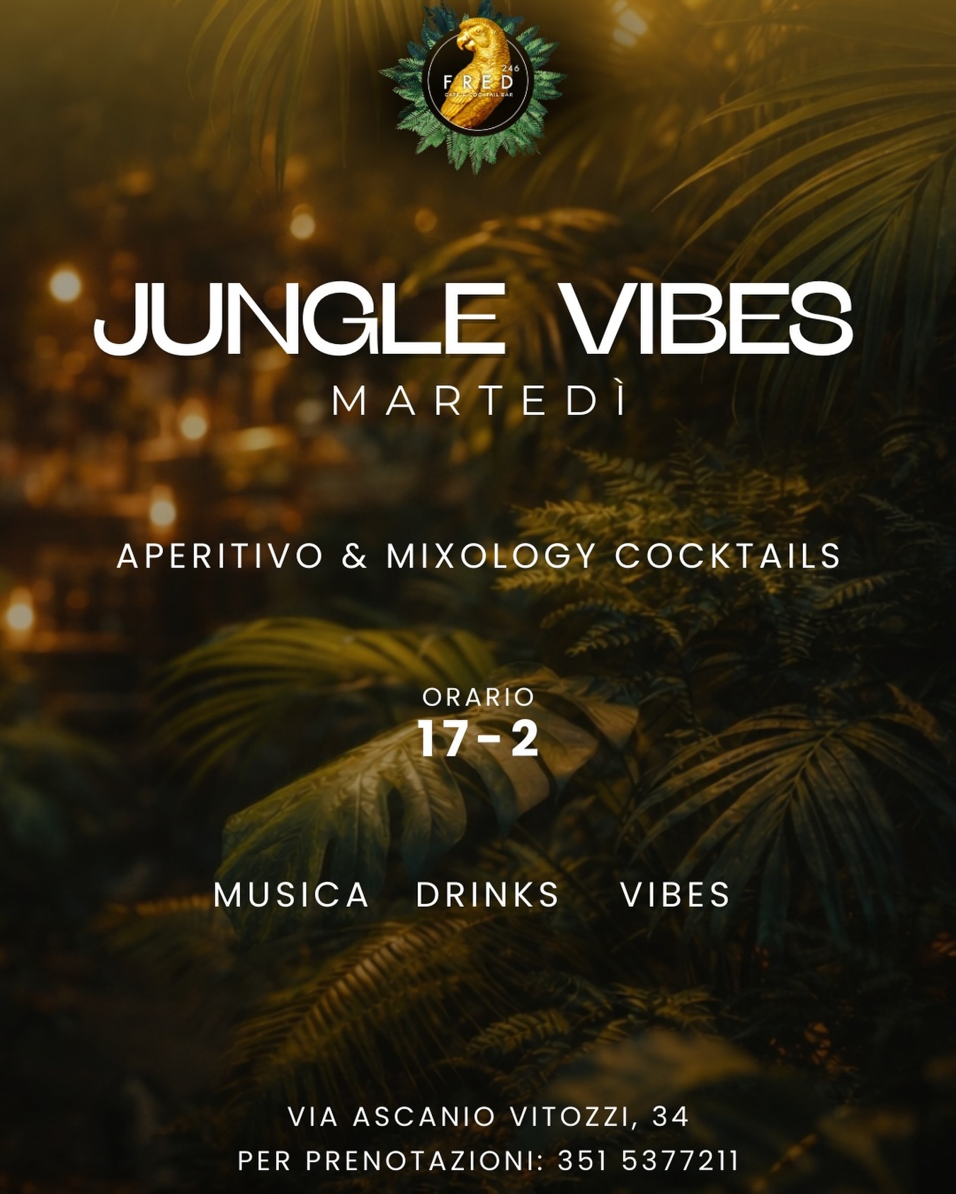 TUTTI I MARTEDÌ DA FRED CAFÉ 

Lasciati sorprendere dai nostri Mixology Drink 
c...