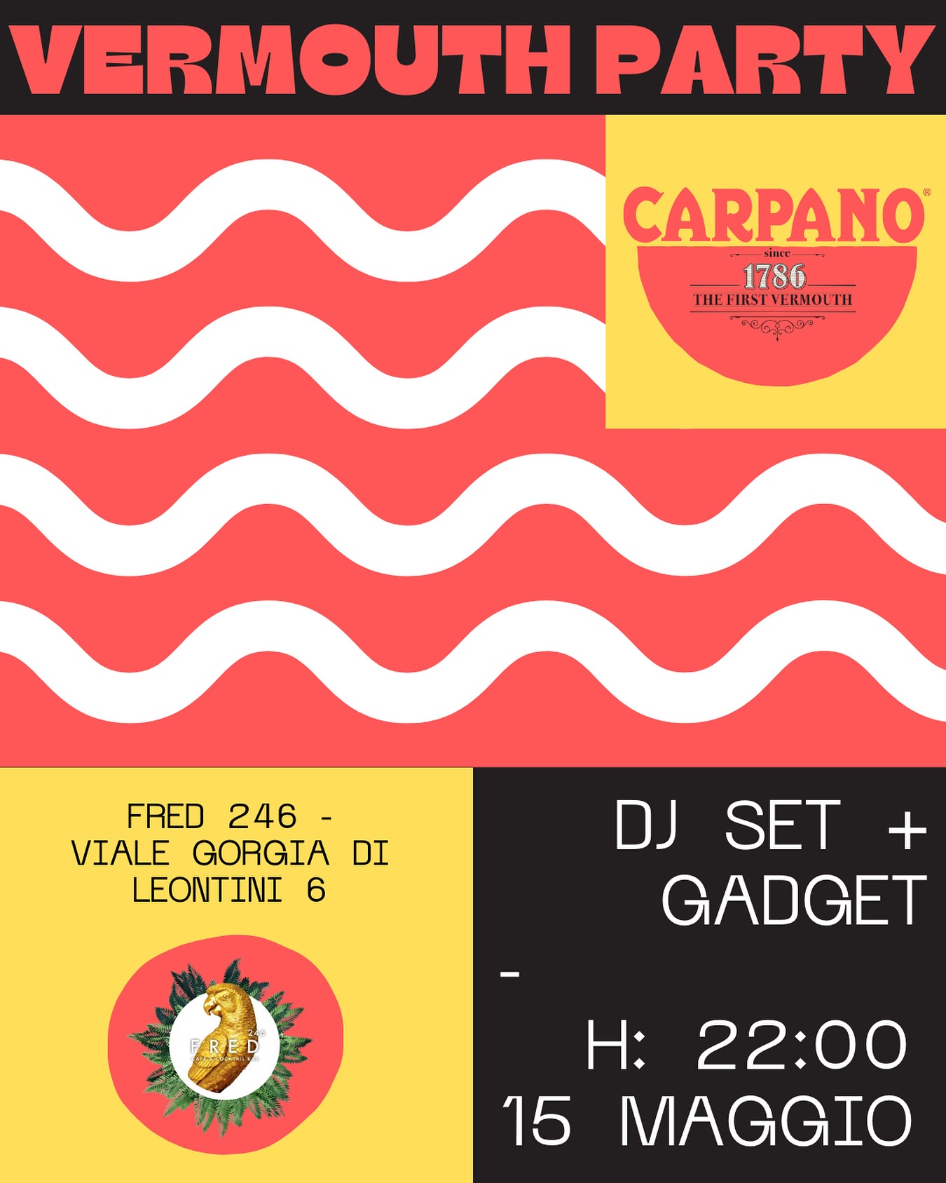 Giovedì 15 Maggio | Serata Vermouth Carpano al FRED
Un’esperienza sensoriale tra...