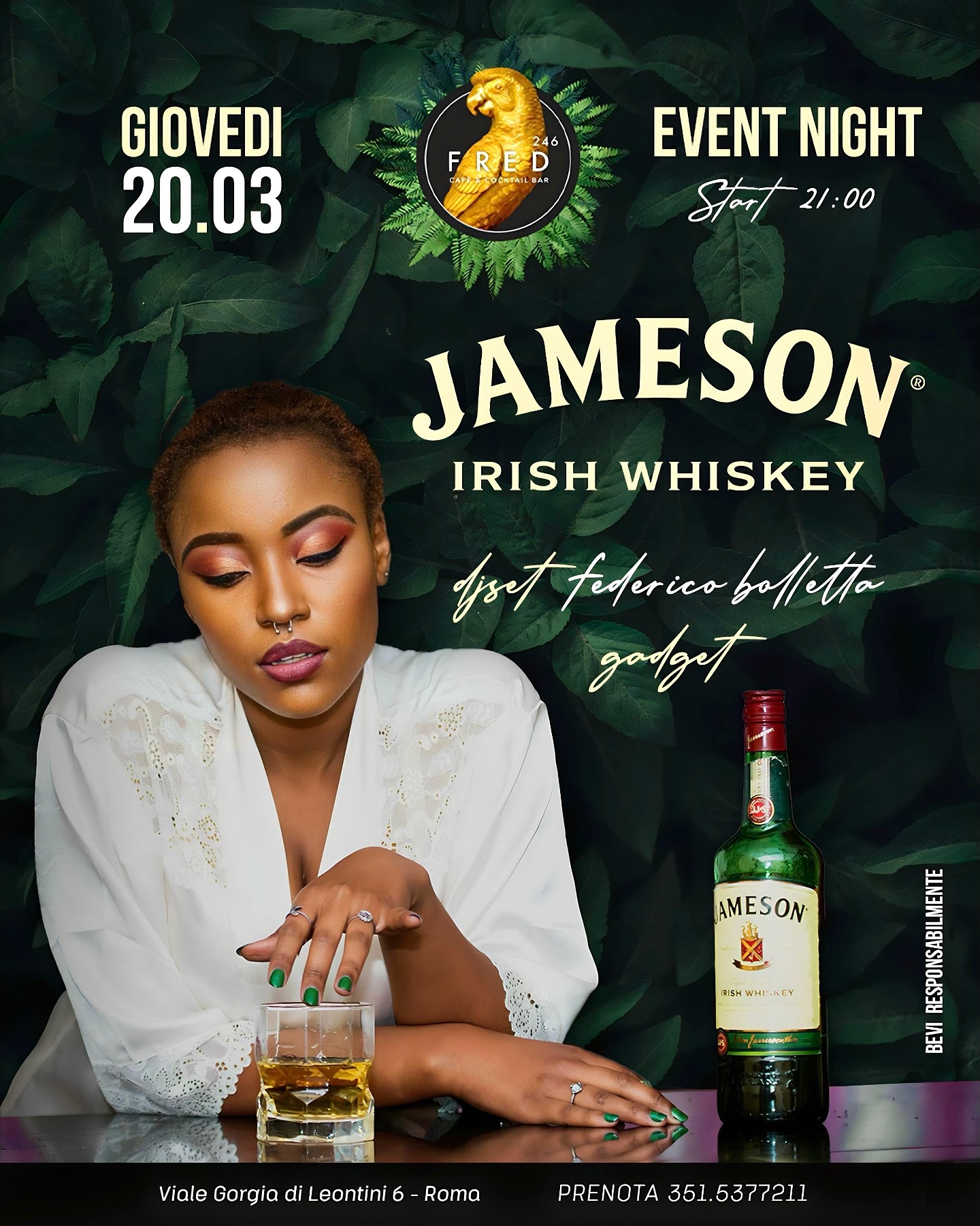 Unisciti a noi per una serata indimenticabile! 

Jameson Whisky x Fred
 Giovedì ...