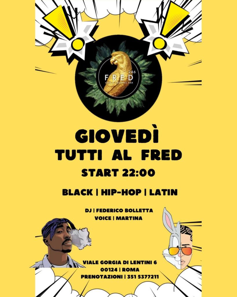 Ogni giovedì notte è speciale al Fred! 

 Ti aspettiamo ogni giovedi’ dalle 22:0...