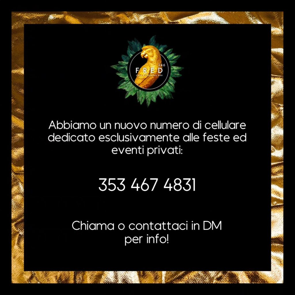 Abbiamo un nuovo numero di cellulare dedicato esclusivamente alle feste ed event...