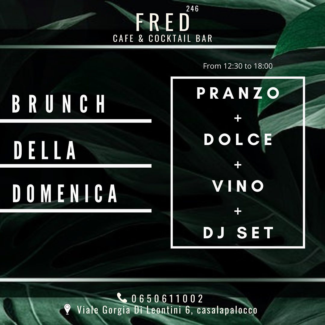 Domenica vi aspettiamo dalle 12:30 alle 18 
Brunch & dj set  
Per info e prenota...